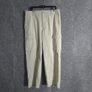 Gap Standard Cargo Pants Men's 36x30 Beige Corduroy Casual Work Utility Trousers